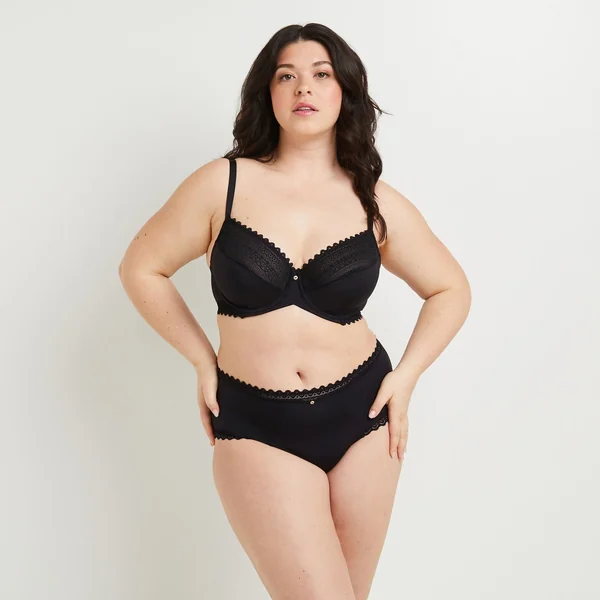 CULOTTE TAILLE HAUTE MICROFIBRE NOIR