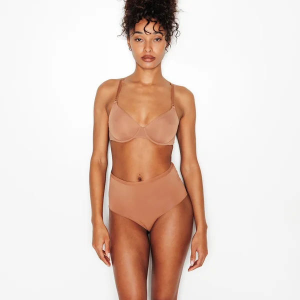 CULOTTE TAILLE HAUTE MICROFIBRE PEAU BRONZEE
