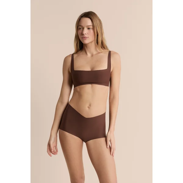 Culotte taille midi en microfibre effet push-up
