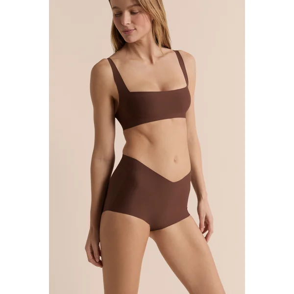 Culotte taille midi en microfibre effet push-up