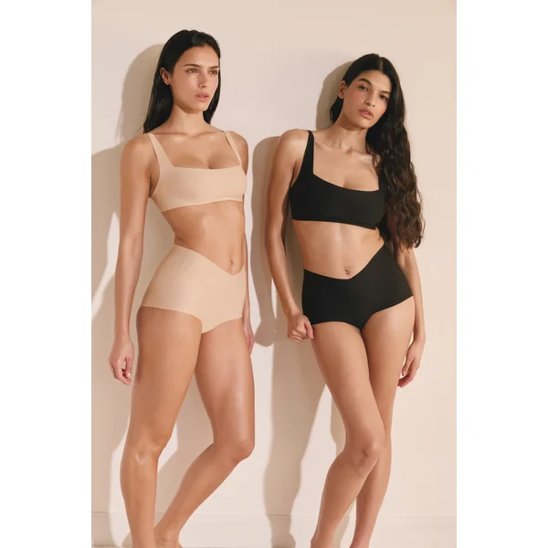 Culotte taille midi en microfibre effet push-up