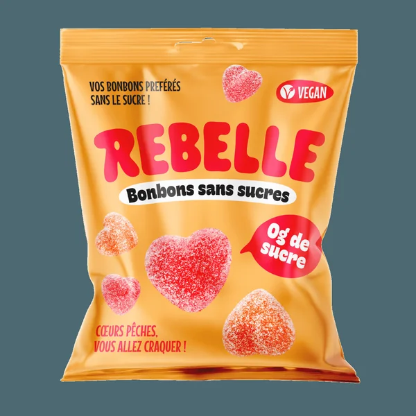 Cœurs Pêche Bonbons Sans Sucre Ajouté