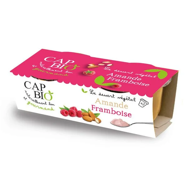 Dessert végétal amande framboise 2x100g