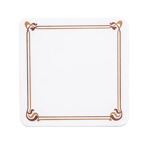 DESSOUS DE VERRE MARRON/OCRE "MAXIM" 210 G/M2 8,5x8,5 CM BLANC CARTON (6000 UNITÉ) - Garcia de Pou