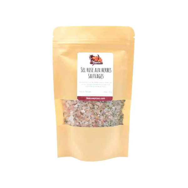 Diamant de sel rose aux herbes sauvages
