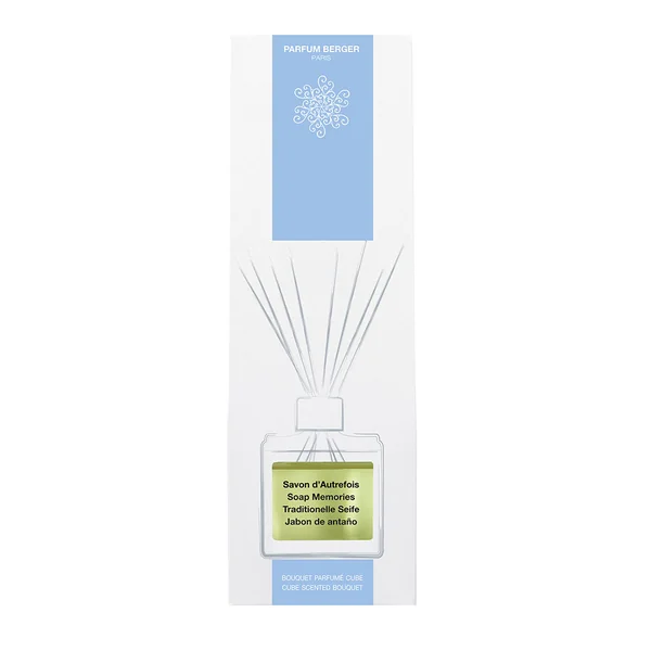 Diffuseur de parfum cube et bâtonnets Savon d'Autrefois 125ml - MAISON BERGER