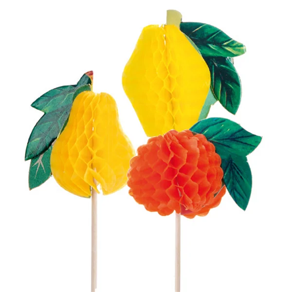 DÉCORS POUR GLACES "FRUITS" 10 (h) CM ASSORTI BOIS (100 UNITÉ) - Garcia de Pou