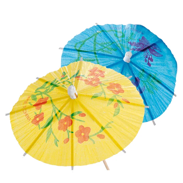 DÉCORS POUR GLACES "OMBRELLE D"INDONESIE" Ø 12x15 CM ASSORTI BOIS (100 UNITÉ) - Garcia de Pou