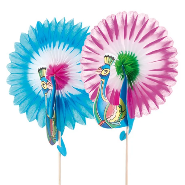 DÉCORS POUR GLACES "PAON" Ø 8x10,5 CM ASSORTI BOIS (144 UNITÉ) - Garcia de Pou