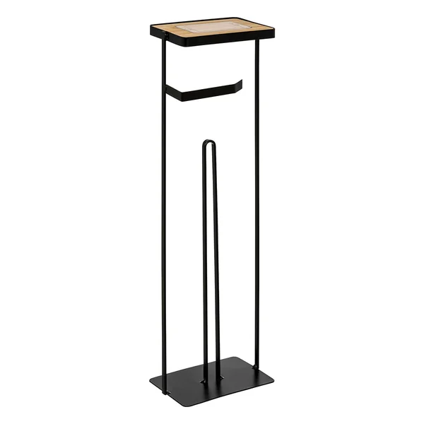 Dérouleur WC avec réserve bois noir H 59cm