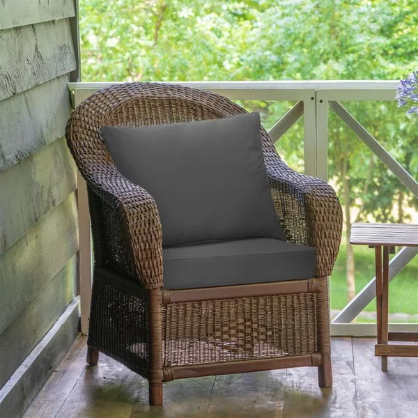 Ensemble de Coussins de Meubles de Terrasse Coussins de Chaise d'Extérieur avec Sangles en Corde Antidérapantes Coussin de Siège Epais Gris