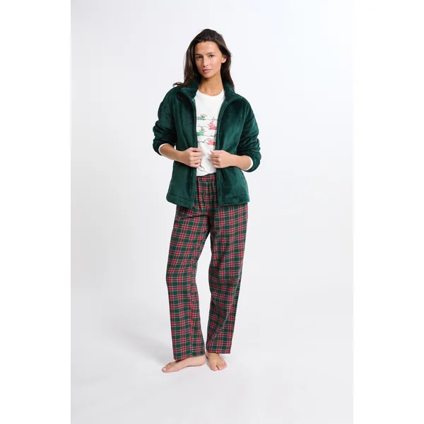 Ensemble de pyjama 3 pièces à carreaux et imprimé teckel