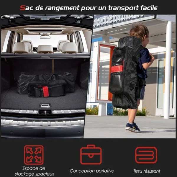Ensemble de Sac de Frappe Enfants 60cm avec Gants de Boxe Bandages Sac de Rangement Entraînement au Karaté Taekwondo Noir