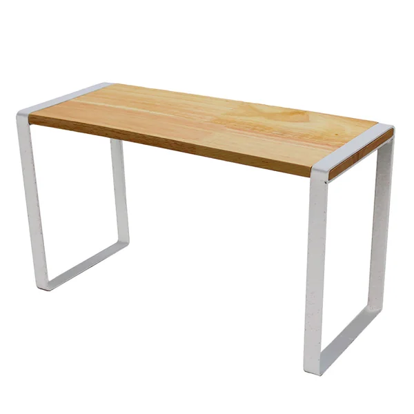Etagère plan de travail métal et bois blanc 35x19x18cm