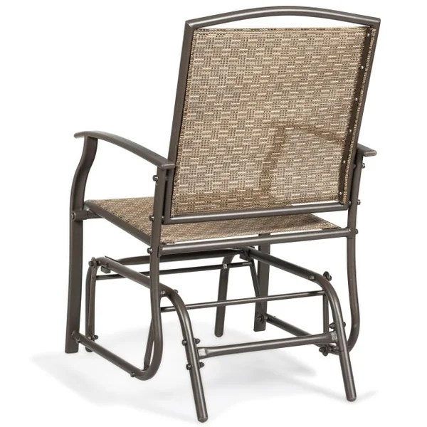 Fauteuil à Bascule Chaise à Bascule pour Jardin en Textilène Cadre en Acier Charge Max.150KG