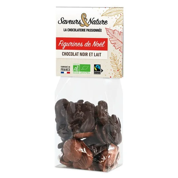 Figurines de Noël chocolat noir et lait 150g