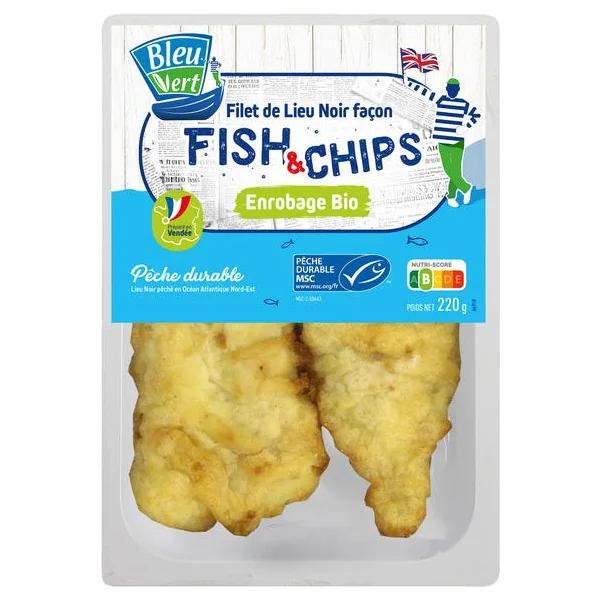 Filet lieu noir façon fish&chips (2)220g