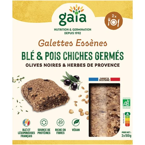 Galette blé pois chiche germé olives 2x100g