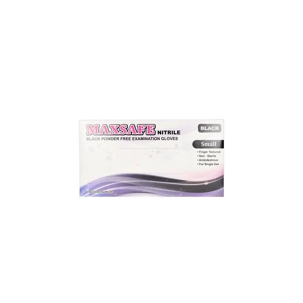 Gants MAXSAFE en nitrile, taille S, noirs