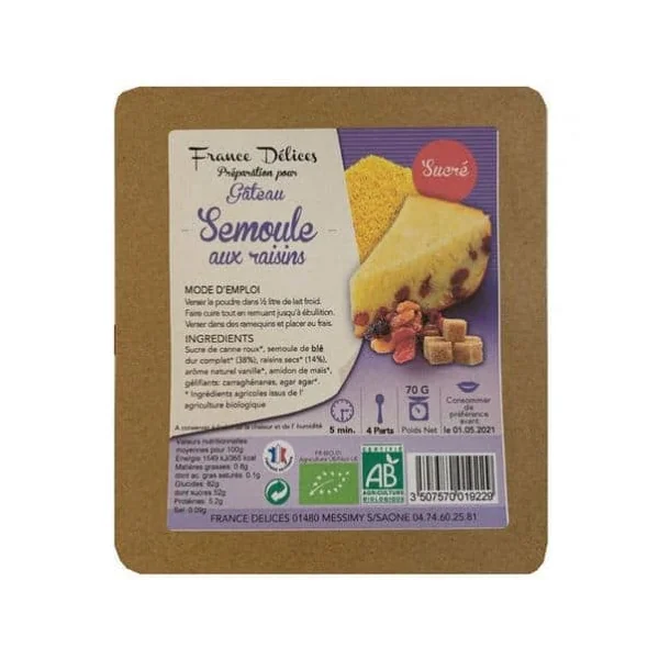 Gateau de semoule sucre