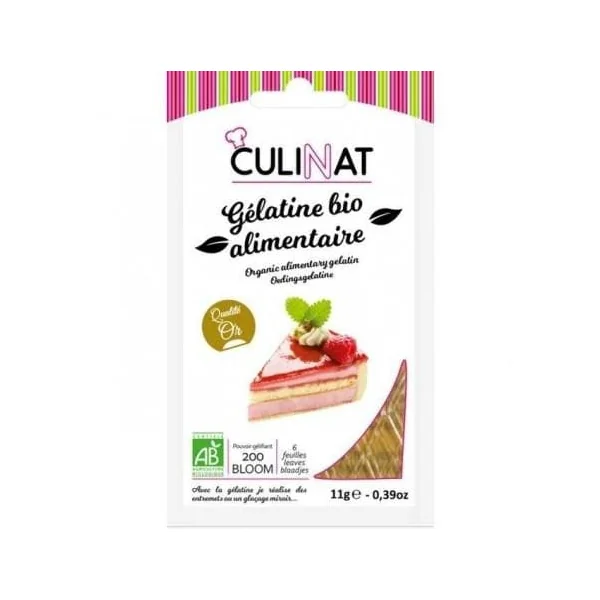 Gelatine alimentaire 11g (5 a 7 feuilles)