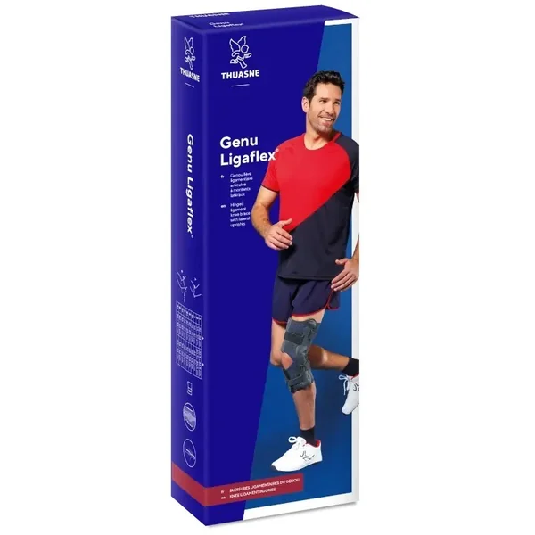 Genouillère ligamentaire articulée Genu Ligaflex modèle ouvert par Thuasne