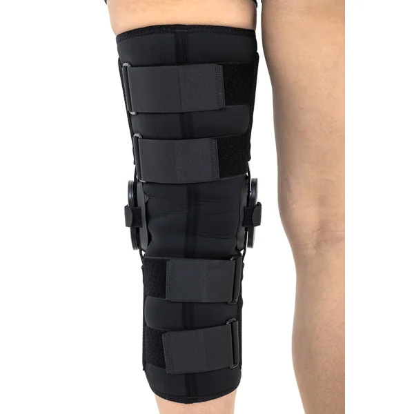 Genouillère ligamentaire longue avec baleines rigides articulées asymétriques exclusives goural Activ pren 2Ri