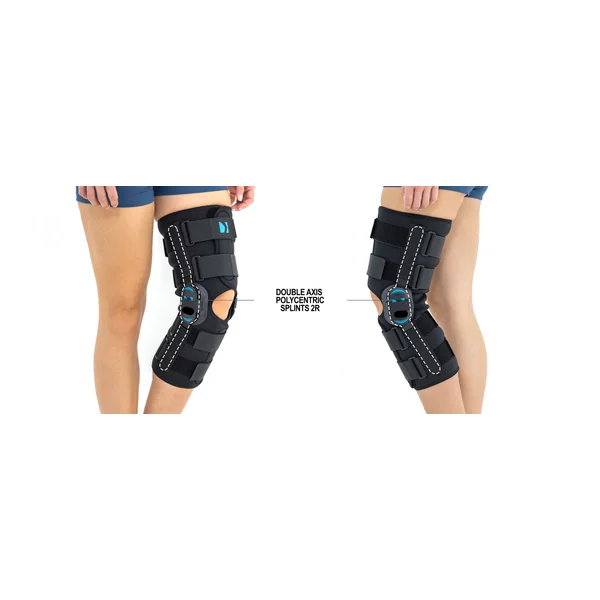 Genouillère ligamentaire longue avec baleines rigides articulées asymétriques exclusives goural Activ pren 2Ri