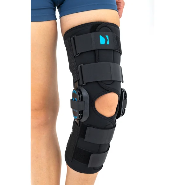 Genouillère ligamentaire longue avec baleines rigides articulées asymétriques exclusives goural Activ pren 2Ri