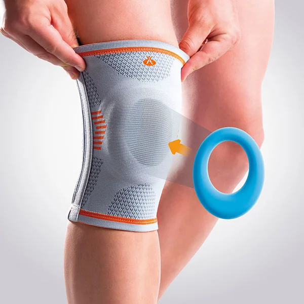Genouillère élastique avec stabilisateurs latéraux pour le sport