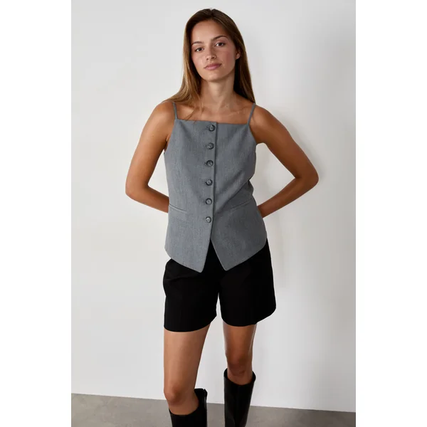 Gilet sans manches à boutons