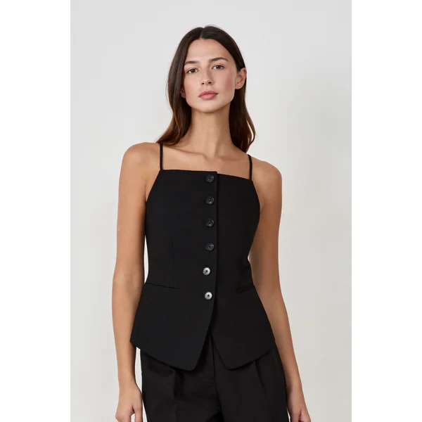 Gilet sans manches à boutons
