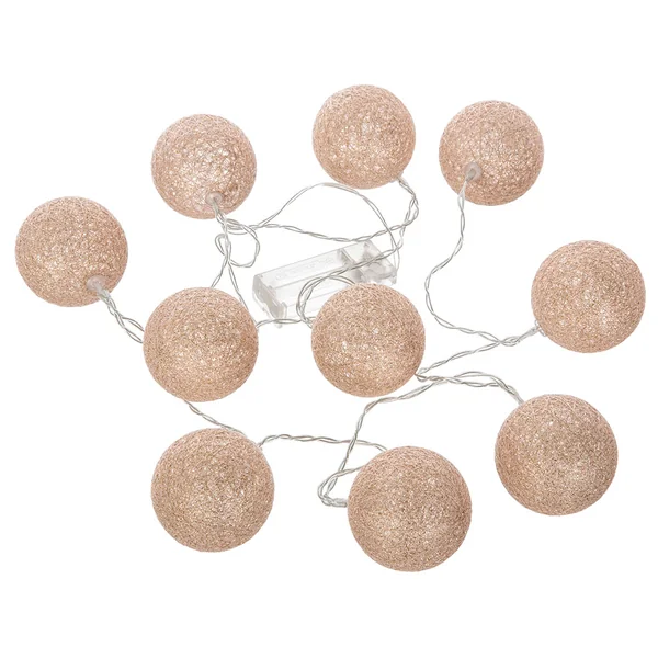 Guirlande lumineuse LED 10 boules roses GLITTER D 6cm