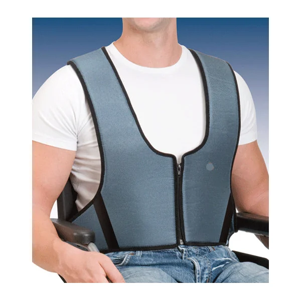 Harnais-gilet de maintien au fauteuil à fermeture zip sans support périnéal