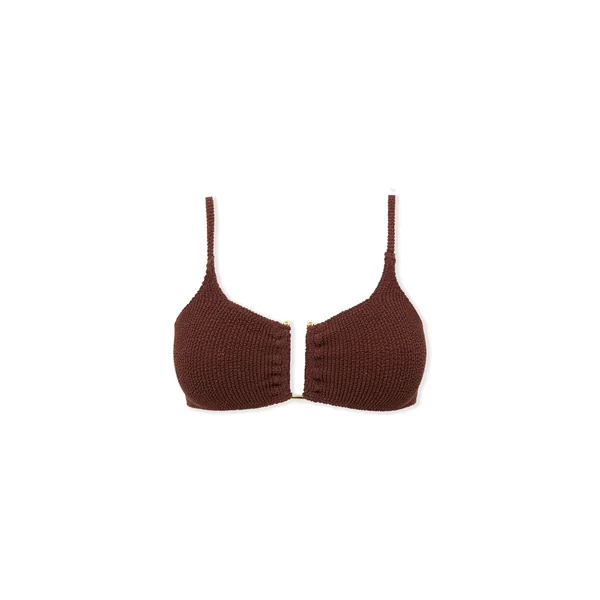 Haut de maillot de bain brassière extensible avec bijou métallique