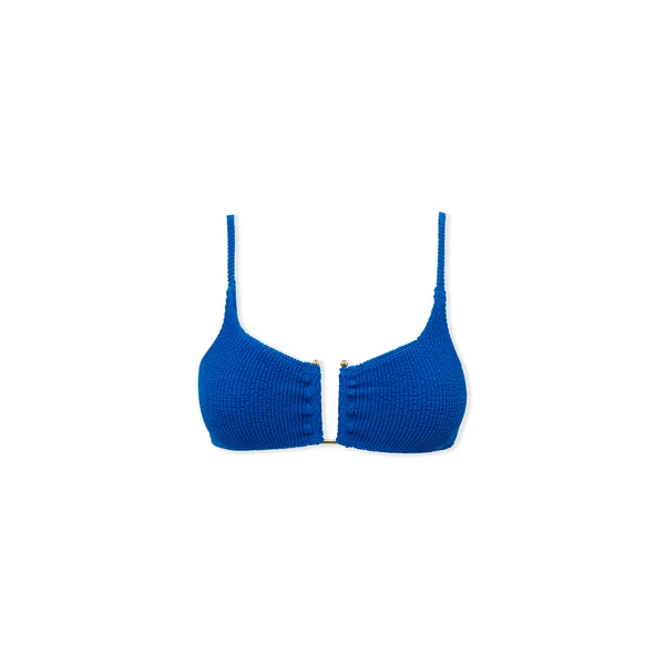Haut de maillot de bain brassière extensible avec bijou métallique