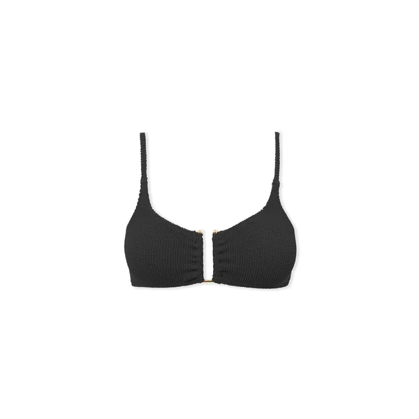 Haut de maillot de bain brassière extensible avec bijou métallique