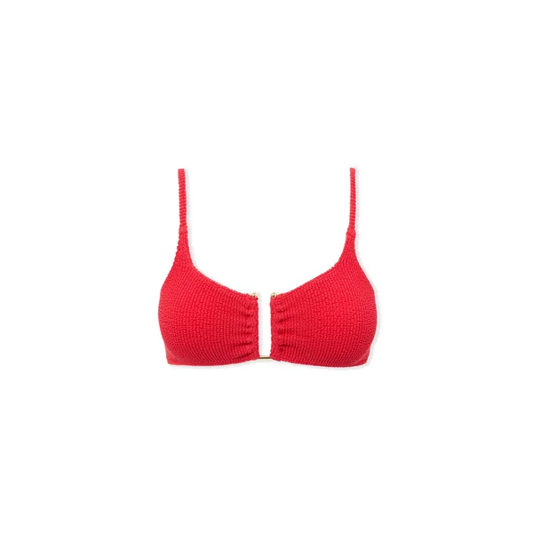 Haut de maillot de bain brassière extensible avec bijou métallique