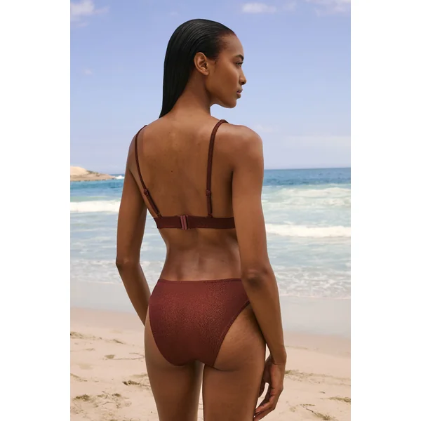 Haut de maillot de bain triangle pailleté avec pads amovibles