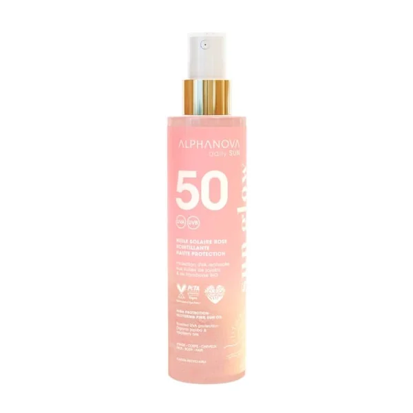 Huile solaire 50 scintillante rose 125ml