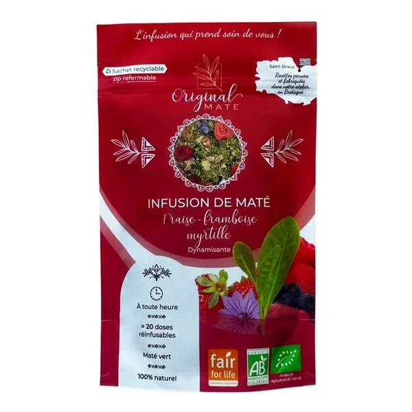 Infusion de maté fraise framboise myrtille 70g