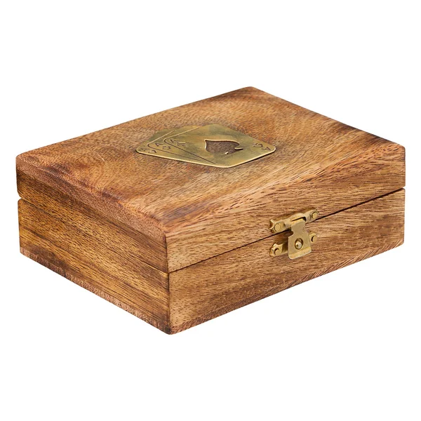 Jeu de carte dans sa boîte en bois 11.5x4cm