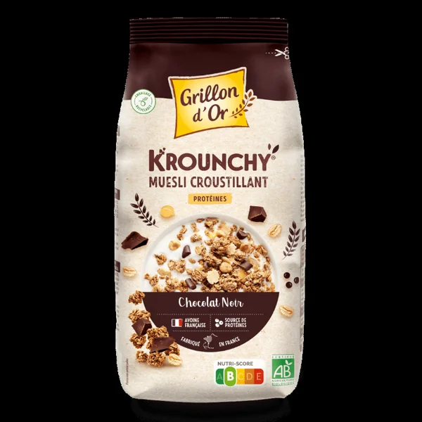 Krounchy chocolat protéines bio 500g Grillon d’Or