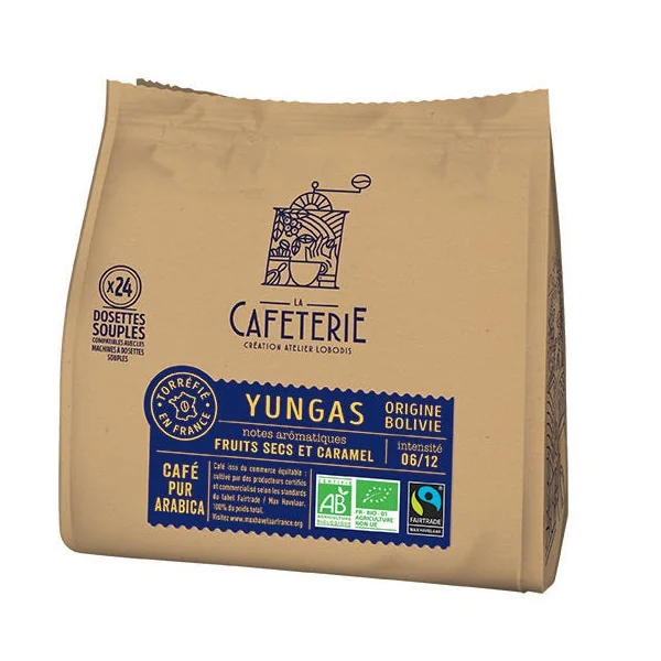 La Caféterie Bolivie 24 dosettes Bio FT - intensité 06/12