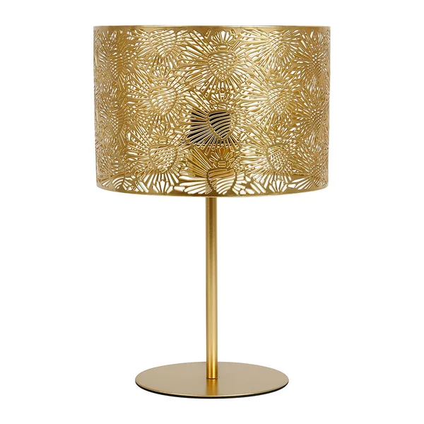 Lampe métal perforé doré D22cm