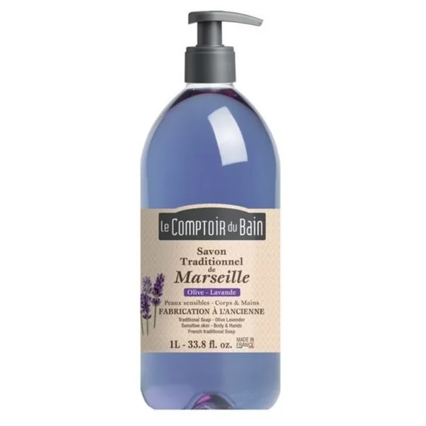 Le Comptoir du Bain savon de marseille olive-lavande 1 littre