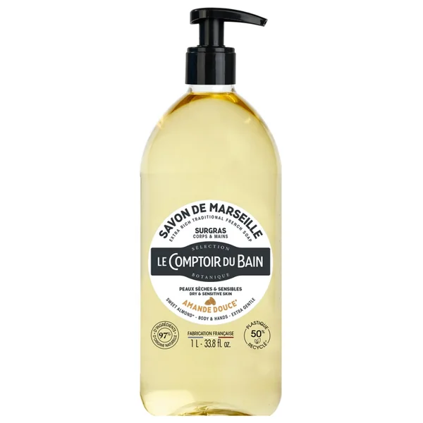 Le Comptoir du Bain Savon de Marseille Surgras Amande Douce 1 litre
