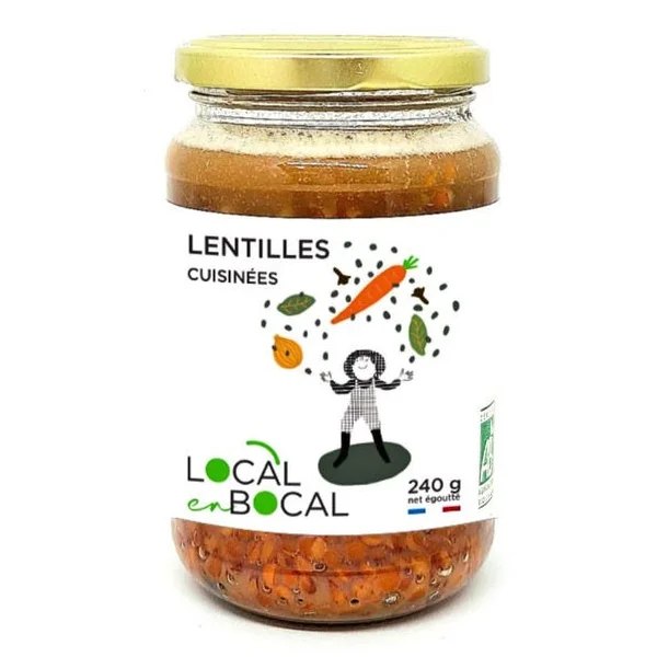 Lentilles cuisinées 240g net égoutté