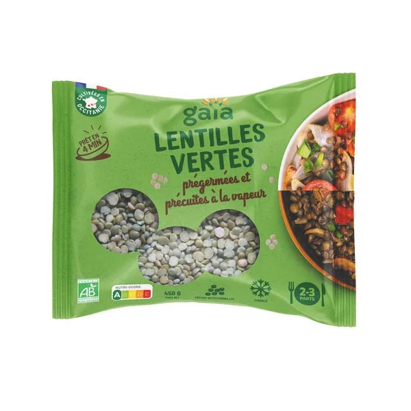 Lentilles vertes prégermés précuits 450g