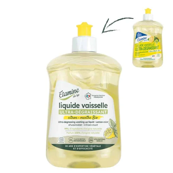 Liquide vaisselle citron menthe 500ml Etamine du Lys
